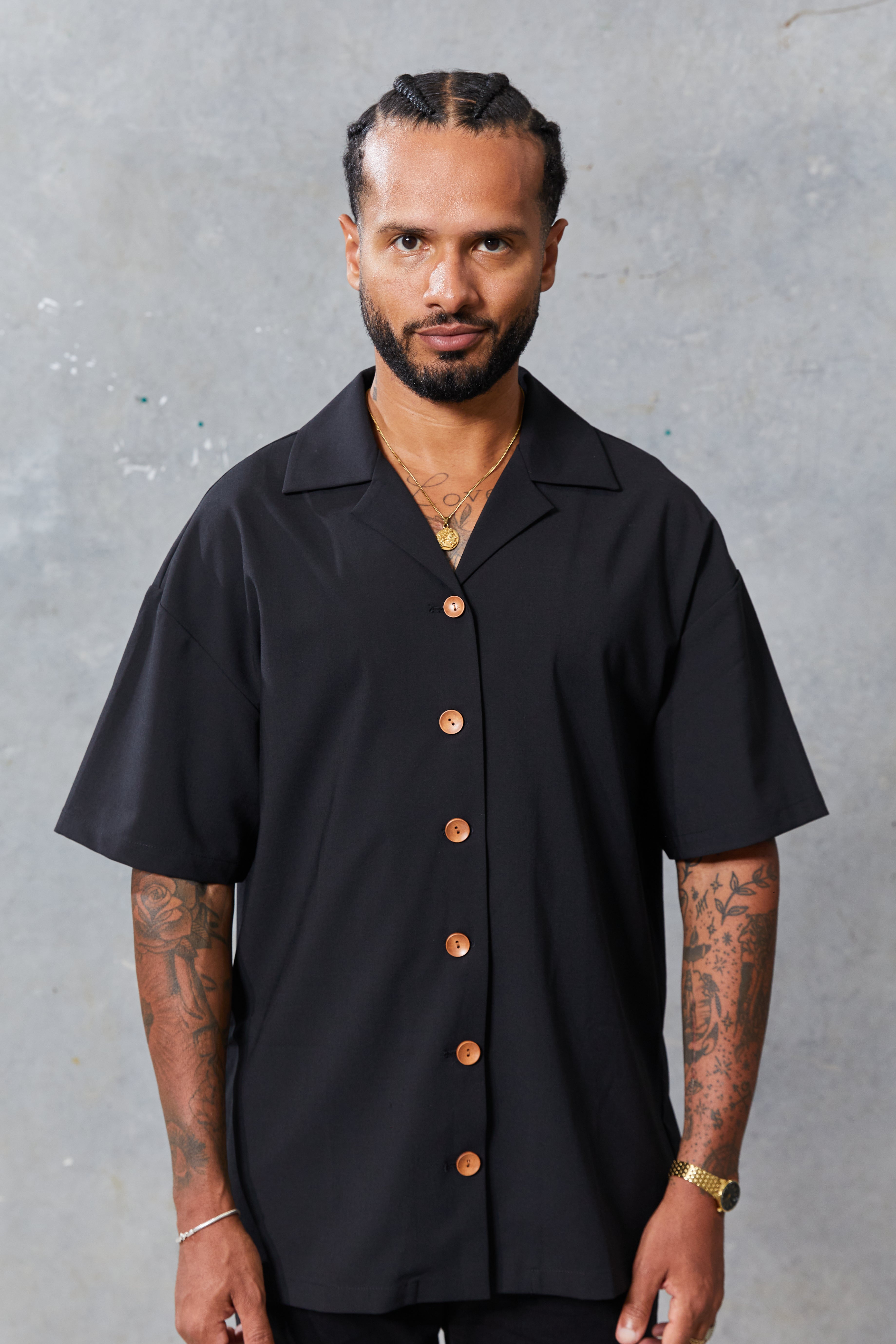 Jon Button Up Black