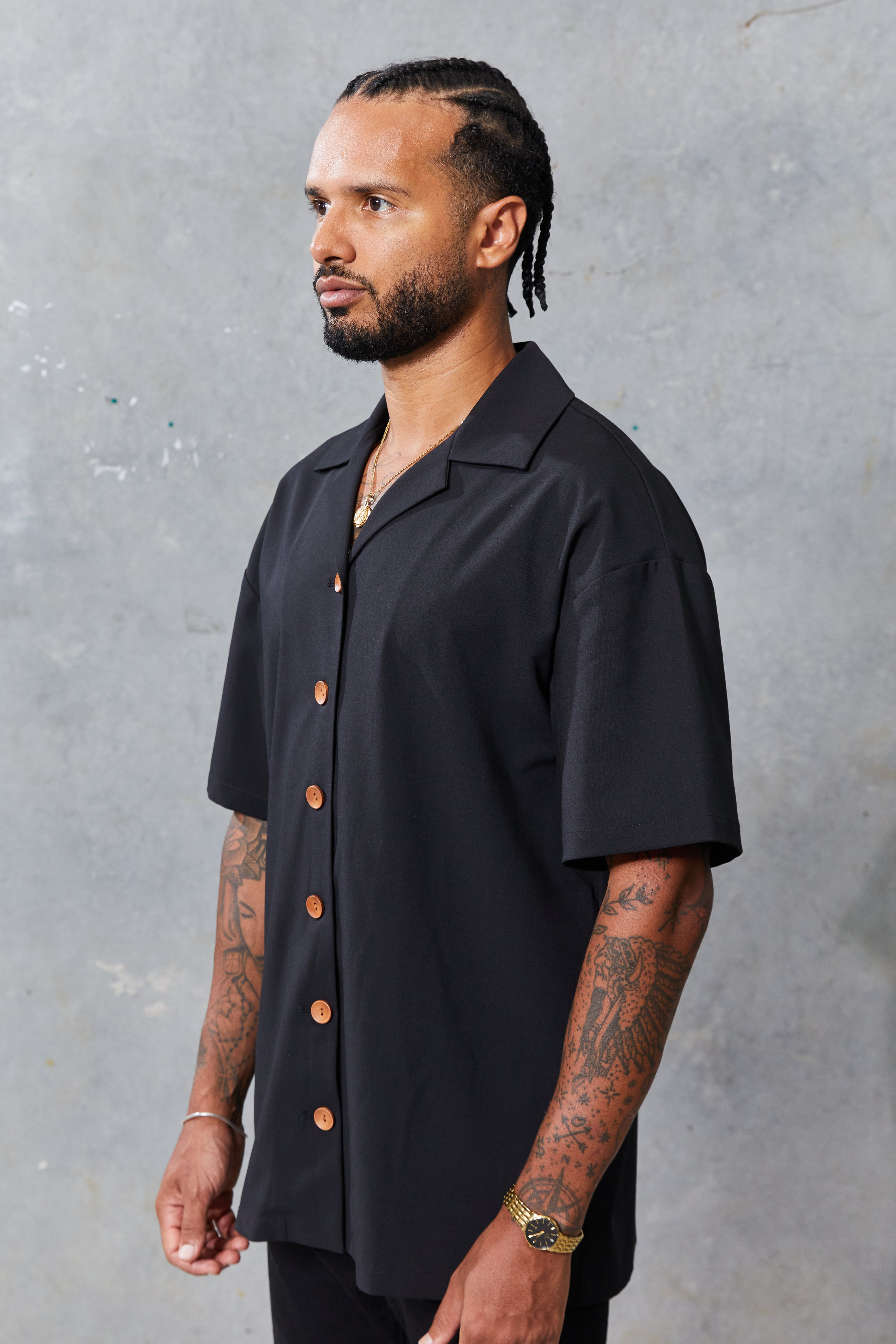 Jon Button Up Black