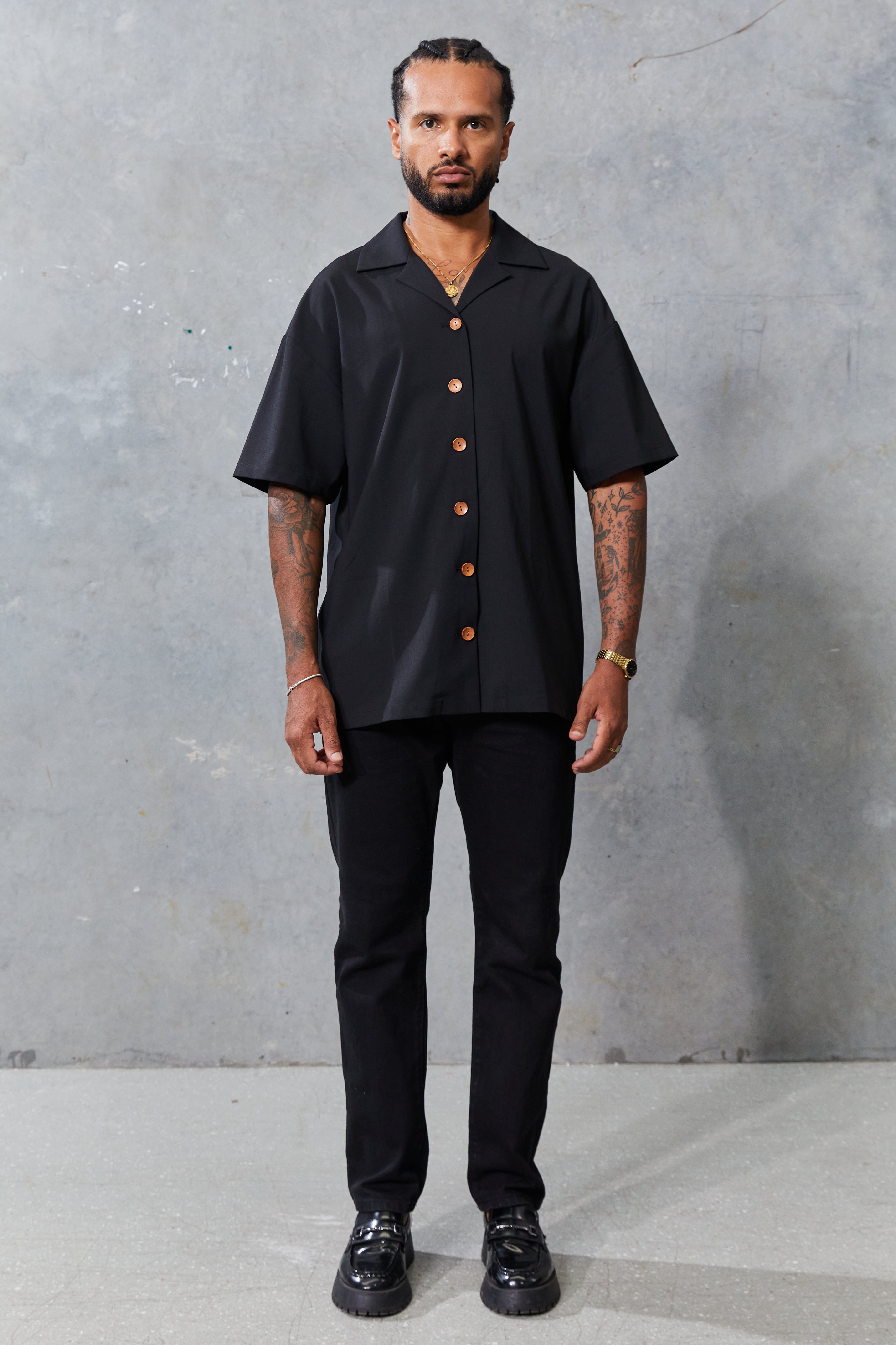 Jon Button Up Black